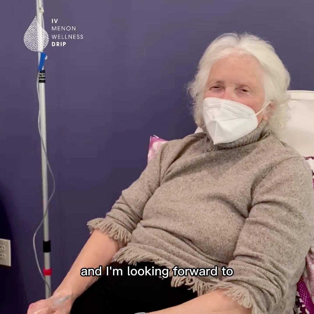 Happy IV therapy client