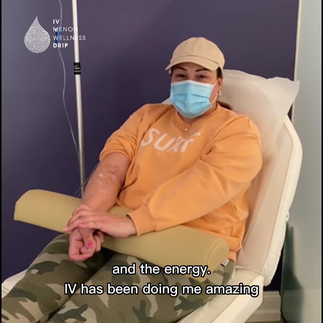 Happy IV therapy client