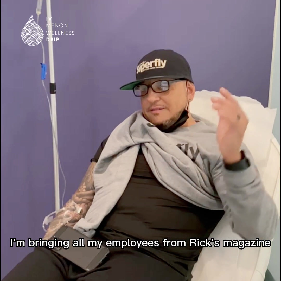 Happy IV therapy client