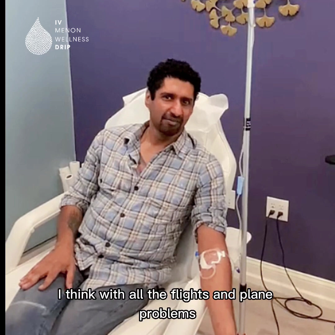 Happy IV therapy client